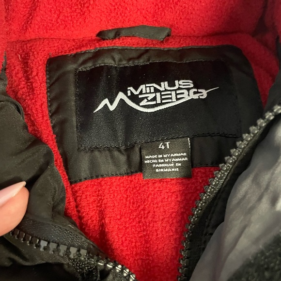 Gray and Black Kids Puffer Jacket with Red Lining - Picture 6 of 12